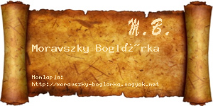 Moravszky Boglárka névjegykártya